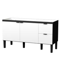Gabinete / Balcão COLI de Cozinha em MDF / MDP para Pia de 1.50m 2 Portas + 2 Gavetas Cor Branco/Preto