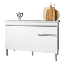 Gabinete Balcão Cora para Cozinha 3 Portas Branco - Bela Móveis