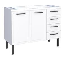 Gabinete / Balcão de Cozinha JU em Aço Para Pia de 1.20m 4 Gavetas e 2 Portas Cor Branco Gabinete / Balcão de Cozinha JU em Aço Para Pia de 1.20m 4 Gavetas e 2 Portas Cor Branco
