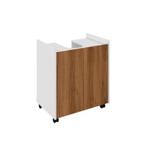 Gabinete / Balcão EC Para Banheiro Para Pia de Coluna Com Rodízios Com Portas Prateleiras Flex Pintadas em Ambos os Lados Ideal Para Guardar Itense Nã