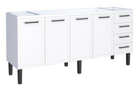 Gabinete / Balcão JU em Aço para Pia de 2.00m 4 Gavetas + 4 Portas Cor Branco Gabinete / Balcão JU em Aço para Pia de 2.00m 4 Gavetas + 4 Portas Cor Branco