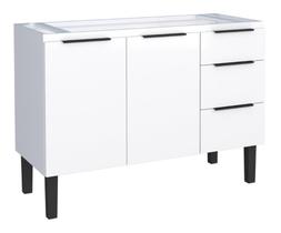 Gabinete / Balcão JUP de Cozinha em Aço para Pia de 1.20m 2 Portas + 3 Gavetas Cor Branco Gabinete / Balcão JUP de Cozinha em Aço para Pia de 1.20m 2 Portas + 3 Gavetas Cor Branco