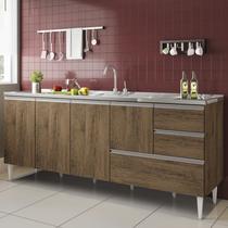 Gabinete balcão para pia 2 metro com gavetão castanho - ByMadero Mobilia Gabinete balcão para pia 2 metro com gavetão castanho - ByMadero Mobilia