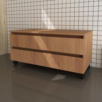 Gabinete Banheiro 2 Gavetas 80Cm Amêndoa