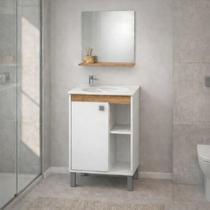 Gabinete Banheiro 45cm Miami com Espelheira Gabinete Banheiro 45cm Miami com Espelheira