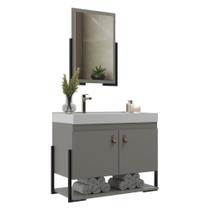Gabinete Banheiro 60cm 2 Portas com Cuba e Espelheira Multimóveis CR10105