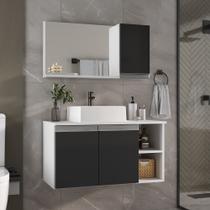 Gabinete Banheiro 80 cm Cuba Espelheira Móveis Joia