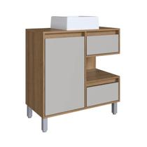 Gabinete Banheiro 80cm Paula Mel Arenas Cuba Branca Gavetas 1 Porta e 1 Nicho Gabinete Banheiro 80cm Paula Mel Arenas Cuba Branca Gavetas 1 Porta e 1 Nicho