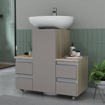 Gabinete Banheiro Armario COLUNA com gavetas e rodinhas