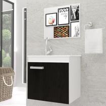 Gabinete Banheiro Bari 45 cm Branco C/Fresno Kit Completo