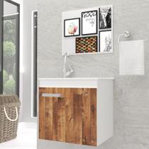 Gabinete Banheiro Bari 45 cm Branco C/Western Kit Completo Gabinete Banheiro Bari 45 cm Branco C/Western Kit Completo