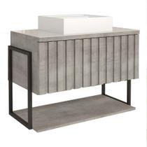 Gabinete Banheiro com Cuba 1 Porta Basculante 60 cm Havai Cimento - MGM