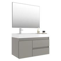 Gabinete Banheiro com Cuba e Espelheira 80cm Multimóveis VCR10074 Gabinete Banheiro com Cuba e Espelheira 80cm Multimóveis VCR10074