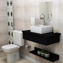 Gabinete Banheiro Completo Pia Espelho - Msqd Dublin 60cm Canela