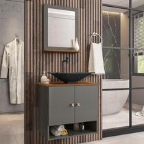 Gabinete Banheiro Deli Concava Prt Torneira Valv Click Black