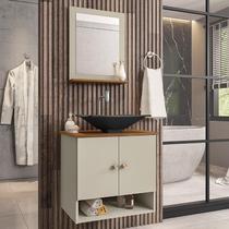 Gabinete Banheiro Deli Concava Prt Torneira Valv Click Inox