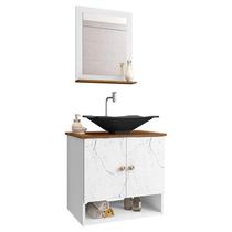 Gabinete Banheiro Deli Concava Prt Torneira Valv Click Inox