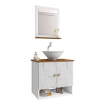 Gabinete Banheiro Deli Cuba Lume Bco Torneira DL08 Valv ABS