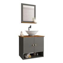 Gabinete Banheiro Deli Lume Bco Torneira Valv Click Black