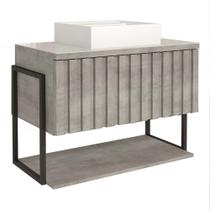 Gabinete Banheiro em MDF 1 Porta Basculante 85 cm Havai Cimento - MGM Gabinete Banheiro em MDF 1 Porta Basculante 85 cm Havai Cimento - MGM