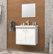 Gabinete Banheiro Em Mdf com Pia Cuba - Bergamo Gabinete Banheiro Em Mdf com Pia Cuba - Bergamo