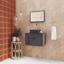 Gabinete Banheiro Em Mdf Com Pia Cuba - Udine Preto