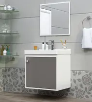 Gabinete Banheiro Em Mdf com Pia Cuba - Veneto