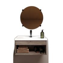 Gabinete Banheiro Em Mdf E Cuba - Livorno Marrom 60Cm