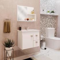 Gabinete Banheiro Espelheira com Pia 55 cm Isa MGM Branco