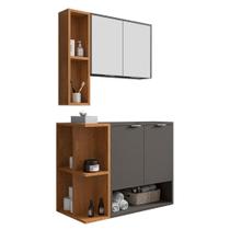 Gabinete Banheiro Ibiza 2 Portas Armario 2 Portas Espelheira