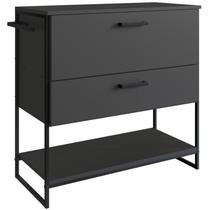 Gabinete Banheiro Industrial 80 CM 1028 Grafite Aço Preto PP Gabinete Banheiro Industrial 80 CM 1028 Grafite Aço Preto PP