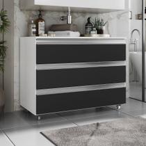 Gabinete Banheiro Joia 80cm com 3 Gavetas e Rodinha - Gabinete Banheiro Joia 80cm com 3 Gavetas e Rodinha -