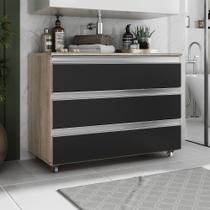Gabinete Banheiro Joia 80cm com 3 Gavetas e Rodinha - - MOVEIS JOIA Gabinete Banheiro Joia 80cm com 3 Gavetas e Rodinha - - MOVEIS JOIA