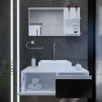 Gabinete Banheiro Kairós 80 Fresno Montado C/cuba + Combo