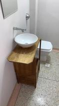 Gabinete Banheiro/ Lavabo Rústico Madeira Maciça - Maciços Móveis e Antiguidades
