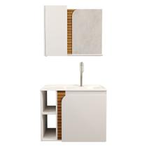 Gabinete Banheiro Lotus com 2 Portas Espelheira e Cuba