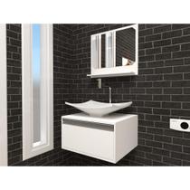Gabinete Banheiro Maranata 50 Branco C/cuba + Combo Branco