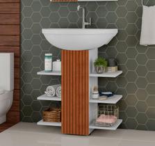 Gabinete Banheiro Pia de Coluna Mark Flex Collor - Potenza Móveis