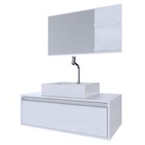 Gabinete Banheiro Real 80 Branco C/Cuba + Combo