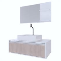 Gabinete Banheiro Real 80 Grigio C/Cuba + Kit Acessórios