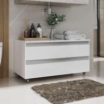 Gabinete Banheiro Rodinhas Joia 80cm 02 Gavetas Branco Inteiro Gabinete Banheiro Rodinhas Joia 80cm 02 Gavetas Branco Inteiro