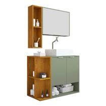 Gabinete Banheiro Star 2 Portas com Espelheira e Cuba Dalla