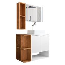 Gabinete Banheiro Star com Cuba Dalla e Valvula Click Black