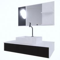 Gabinete Barcelona Fresno Negro 80 C/cuba + Combo