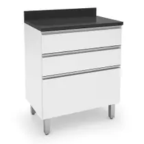 GABINETE BATROL TOP CLASS 0,70m 2 GAVETAS 1 GAVETÃO BRANCO