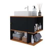 Gabinete Beauty Armário Suspenso Banheiro 1 Porta Nicho Lateral - Beauty Móveis