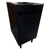 Gabinete Black Para Lavanderia 44cm Com Tanque 30L De Inox