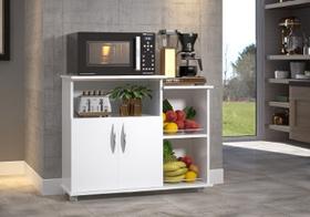 Gabinete Branco De Cozinha Fruteira E Paneleira Porta Frutas C/ Rodas Multiuso