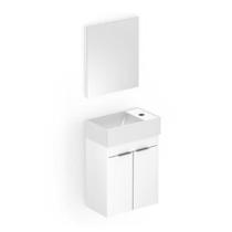 Gabinete Celite Saveiro 40x22 2 Pta Branco+Espelho - Celite