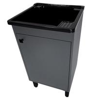 Gabinete Cinza Chumbo Mdf 46cm Tanque De 26l Plástico Entregue Montado